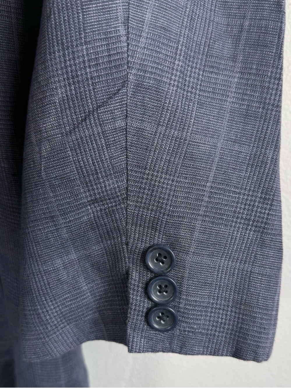 Tasso Elba Island 100% Linen Blue Plaid Blazer Sport Coat – 42-44 Large - Picture 7 of 11